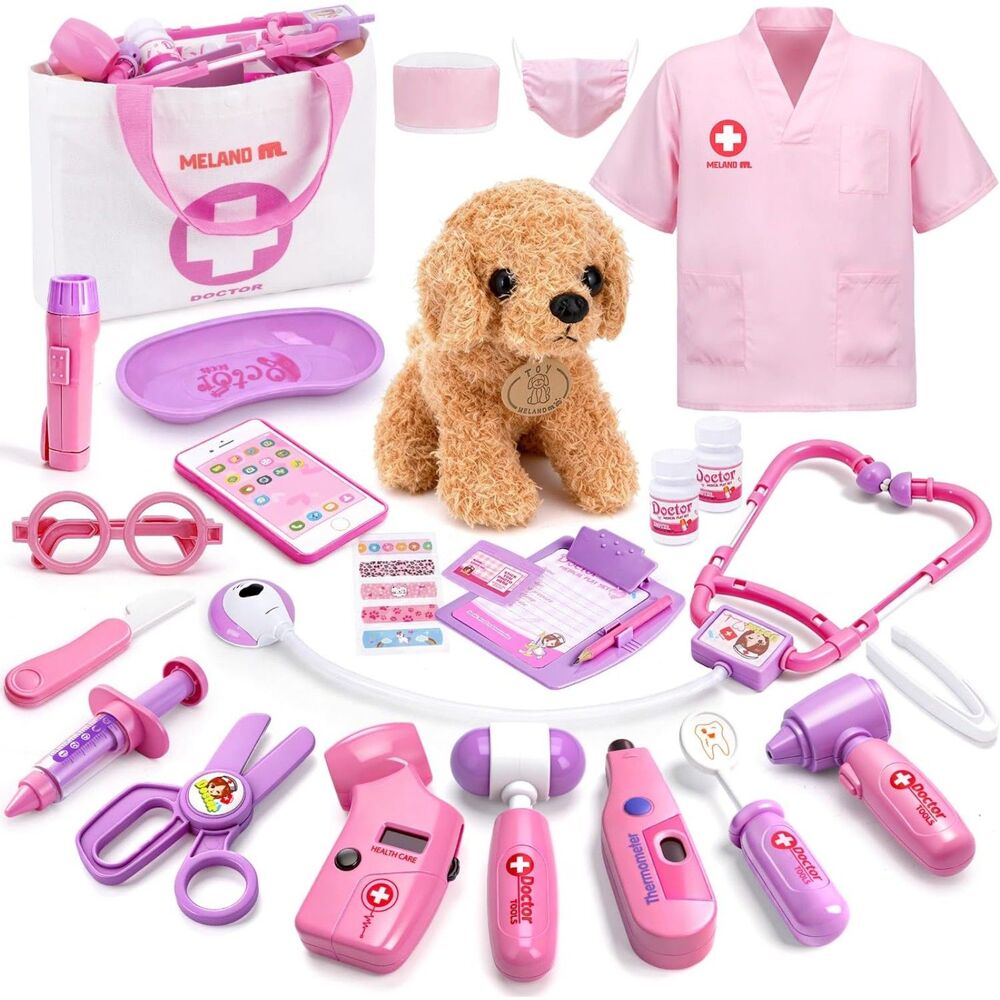 Meland Doctor Kit with Plush Puppy for Kids | Pretend Play Vet Set Ages 3–6